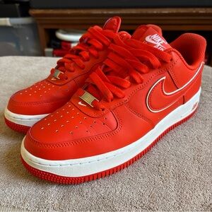 Nike Air Force 1 Low '07 Picante Red White Sneakers DV0788-600 Men's Size 8